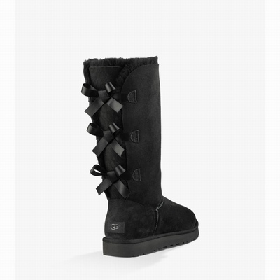 Botas UGG Bailey Bow Tall II Mulher Pretas | PT-GXILN